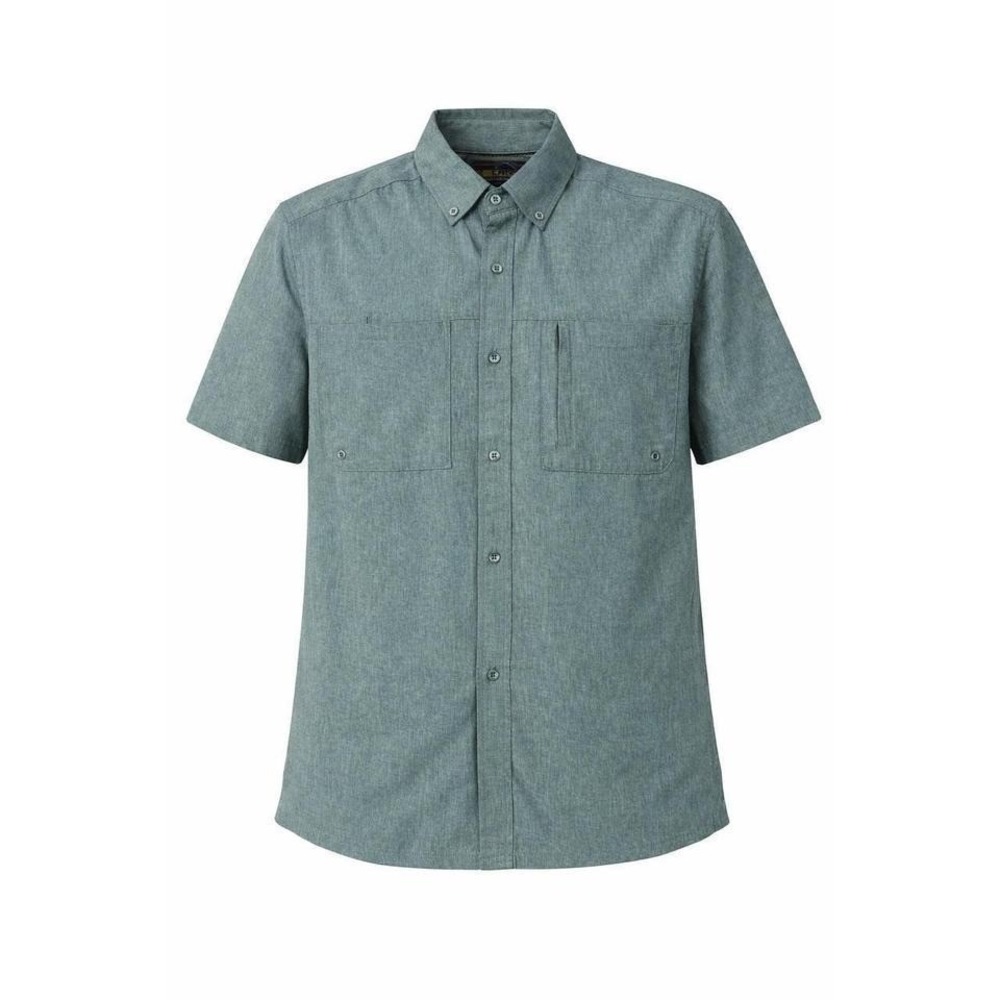 X-Caster Short Sleeve Button Up Shirt Gorpore UPF 30 Sun Protect Mens M Green√